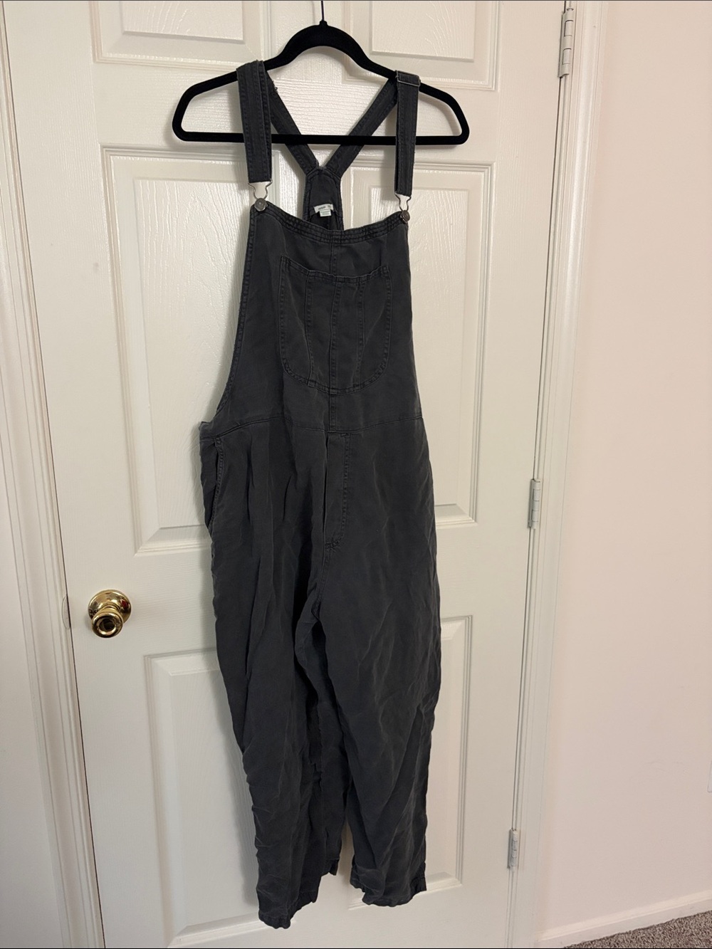 American Eagle Outfitters Charcoal Gray Utility Overalls Jumpsuit
